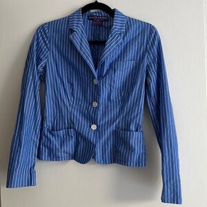 Ralph Lauren Collection Light weight blue and white stripe blazer.